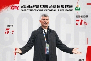 恭喜主教练约翰·阿洛伊西当选2026怡宝中超联赛5月最佳教练员
